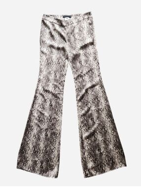 LBK Loubarok Silk Snake Print Python Flare Leg Trouser Pants Size EU 38